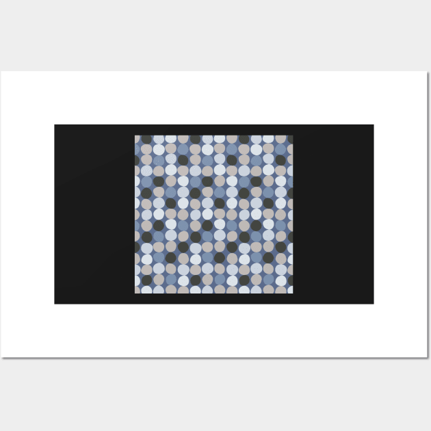 Midcentury Modern Dots - Shades of Blue and Gray Palette Wall Art by AmyBrinkman